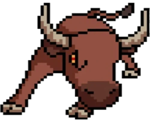 Pixelated image of a bull.